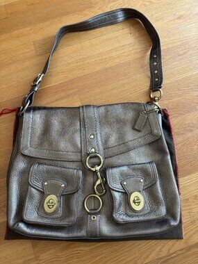 Coach Postman F14043 Pebbled Leather Messenger Laptop Bag EUC
